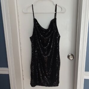 Elegant Black Sequin Dress